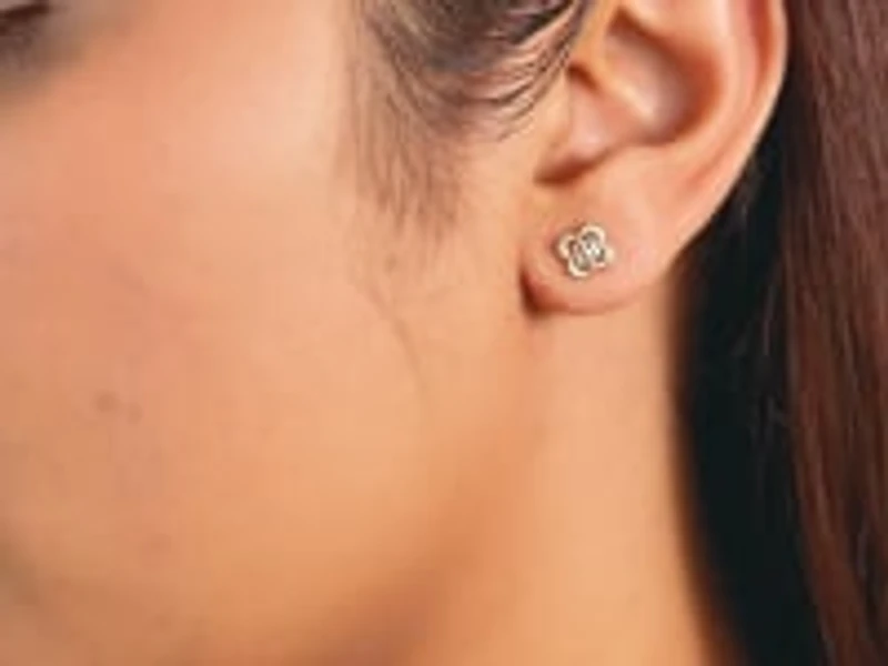 Flower Stud Earrings in 10K Yellow Gold