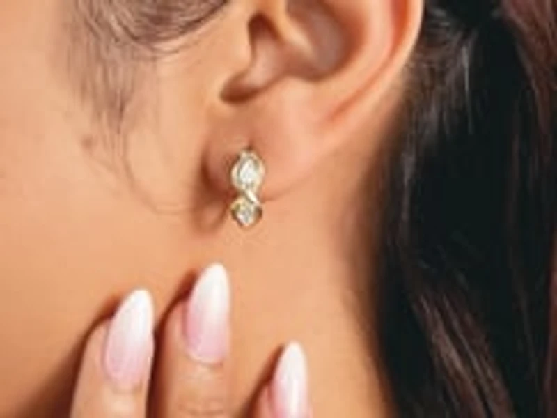 Lab Grown Pear Diamond Earrings in 10K Yellow Gold (0.60 ct tw)