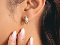 Lab Grown Pear Diamond Earrings in 10K Yellow Gold (0.60 ct tw)