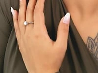 Lab Grown Round Cut Diamond Engagement Ring 14K White Gold (1.00 ct