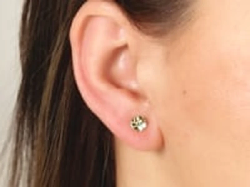 Diamond Cut Stud Earrings in 10K Yellow Gold