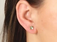 Diamond Cut Stud Earrings in 10K Yellow Gold