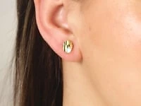 Oval Stud Earrings in 10K Yellow Gold