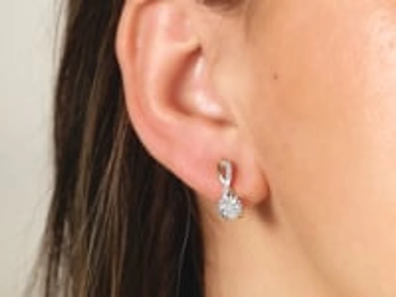 Diamond Cluster Hook Earrings in 10K Yellow and White Gold (0.21 ct tw