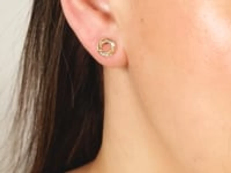 Twist Wreath Stud Earrings in 10K Yellow Gold