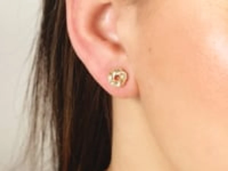 Flower Stud Earrings in 10K Yellow Gold