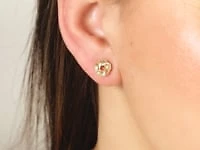 Flower Stud Earrings in 10K Yellow Gold