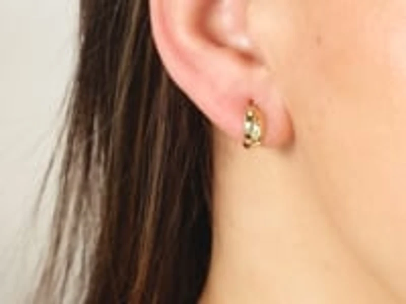 14K Yellow Gold Twist Hoop Earring