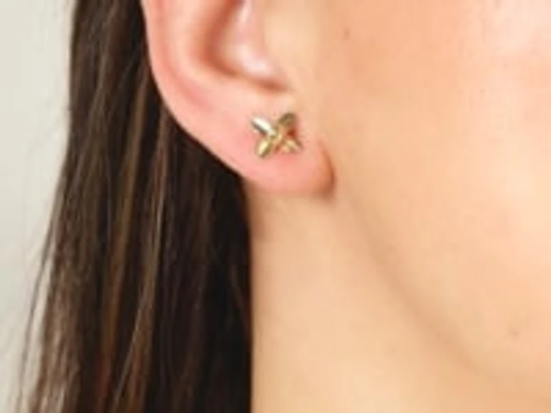 Flower Stud Earrings in 10K Yellow Gold