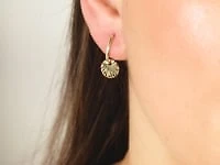 Disc Hoop Earrings in 10K Yellow Gold