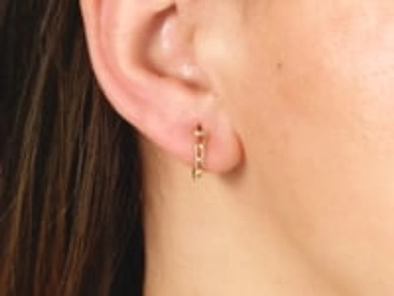 Chain Hoop Earrings in 10K Yellow Gold