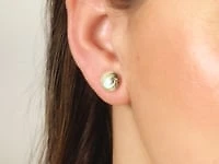 14K Yellow Gold Spiral Pattern Stud Earrings