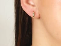 Beaded Edge Huggies in 14K Yellow Gold