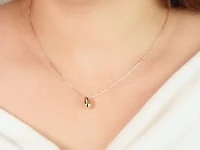 Oval Drop Necklace in 10K Yellow Gold