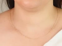 1mm Square Wheat Chain in 14K Yellow Gold (20")