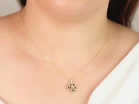 Beaded Rose Charm in 10K Yellow Gold