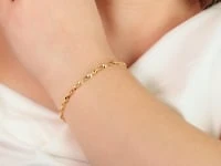 3mm 10K Yellow Gold Singapore Bracelet