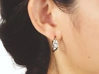 Diamond J-Hoop Earrings in 10K Yellow and White Gold (0.25 ct tw)