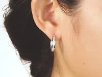 Channel Set Hoop Diamond Earrings in 10K White Gold (0.70ct tw)