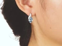 Blue Topaz Earrings in 10K White Gold