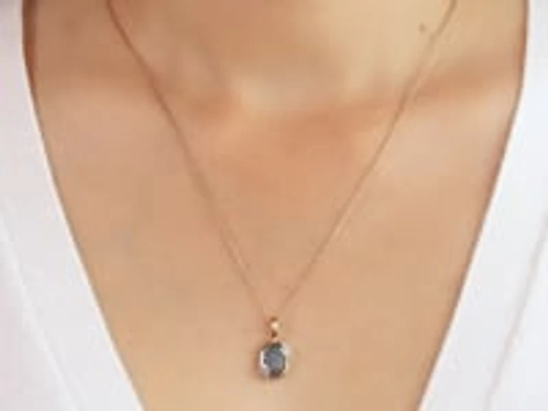 Dark Opal Necklace in 10K Yellow Gold