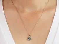 Dark Opal Necklace in 10K Yellow Gold