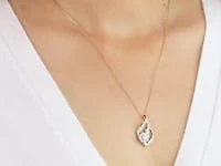 Diamond Pendant Necklace in 10K Yellow and White Gold (0.25ct tw)