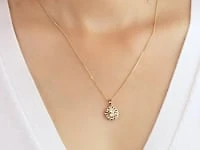 Diamond Cut Flower Pendant in 10K Yellow Gold