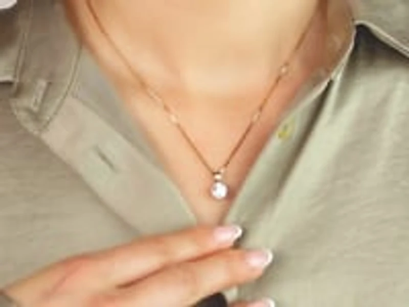Lab Grown Diamond Necklace in 14K Yellow Gold ( ct tw