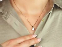 Lab Grown Diamond Necklace in 14K Yellow Gold ( ct tw