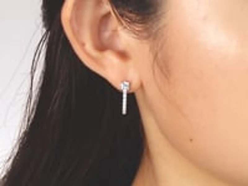 Lab Grown Diamond Hoop Earrings in 14K White Gold (0.75 ct tw)