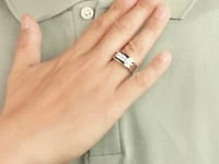 Three Stone Men's Lab Grown Diamond Ring 10K White Gold (1.00 ct tw