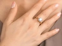 Lab Grown Round Cut Diamond Engagement Ring 14K Yellow Gold (2.48 c