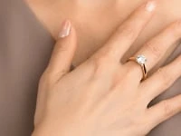 Lab Grown Round Cut Diamond Engagement Ring 14K Yellow Gold (1.50 c