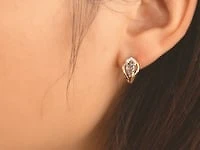 Aquamarine Earrings in 10K Yellow Gold