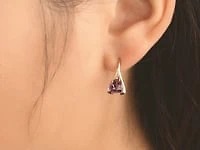Amethyst Earrings in 10K Yellow Gold