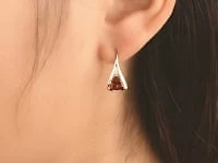 Garnet Earrings in 10K Yellow Gold