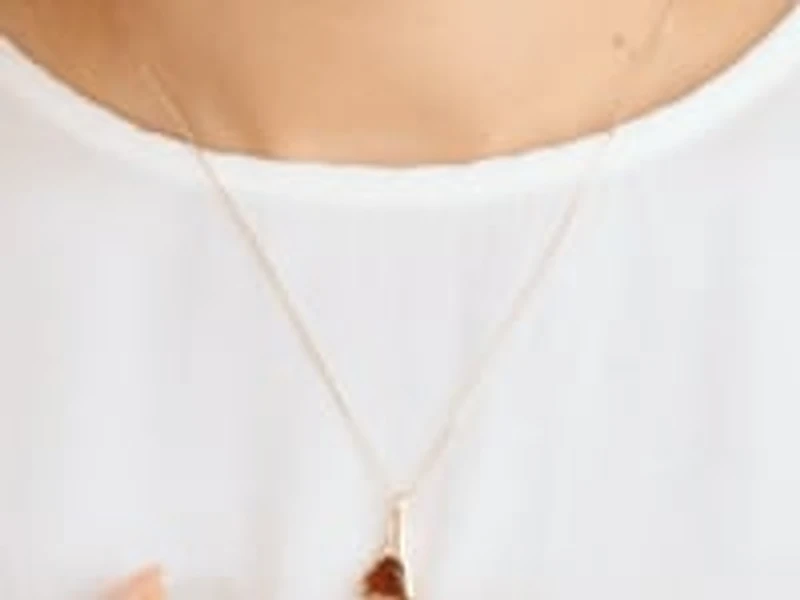 Garnet Necklace in 10K White Gold