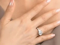 Emerald Cut Lab Grown Diamond Engagement Ring 14K White Gold (2.85