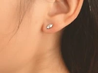 Marquise Shape Diamond Stud Earrings in 10K White Gold (0.16 ct tw)