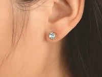 Blue Topaz Stud Earrings in 10K Yellow Gold