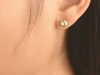 Peridot Stud Earrings in 10K Yellow Gold