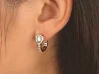 J Hoop Earrings in 10K Yellow and White Gold (0.36 ct tw)