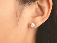 Lab Grown Diamond Stud Earrings in 14K White Gold (1.20 ct tw)