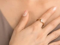 Lab Grown Oval Diamond Swirl Promise Ring 10K Yellow Gold (0.20 ct