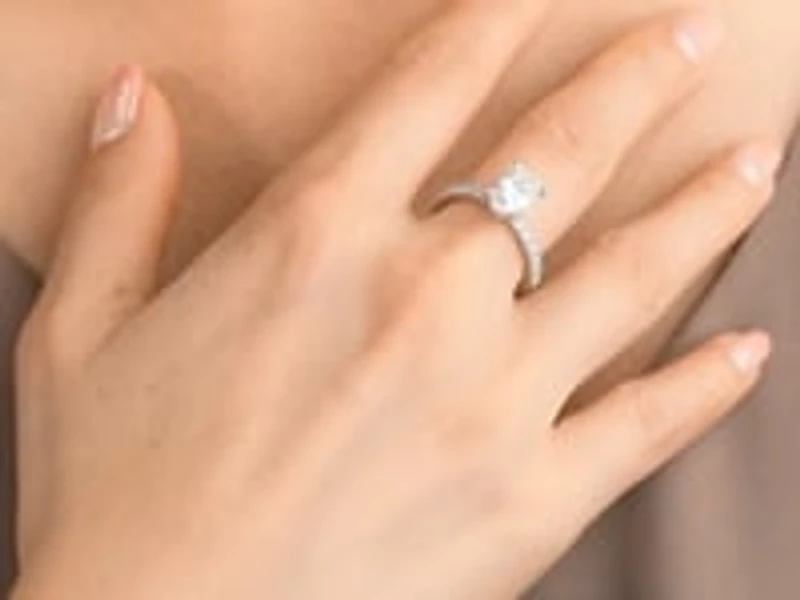 Oval Lab-Grown Diamond Engagement Ring with Hidden Halo 14K White G