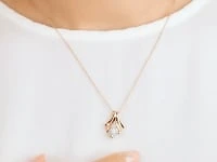 Diamond Cluster Necklace in 10K Yellow and White Gold (0.06 ct tw)