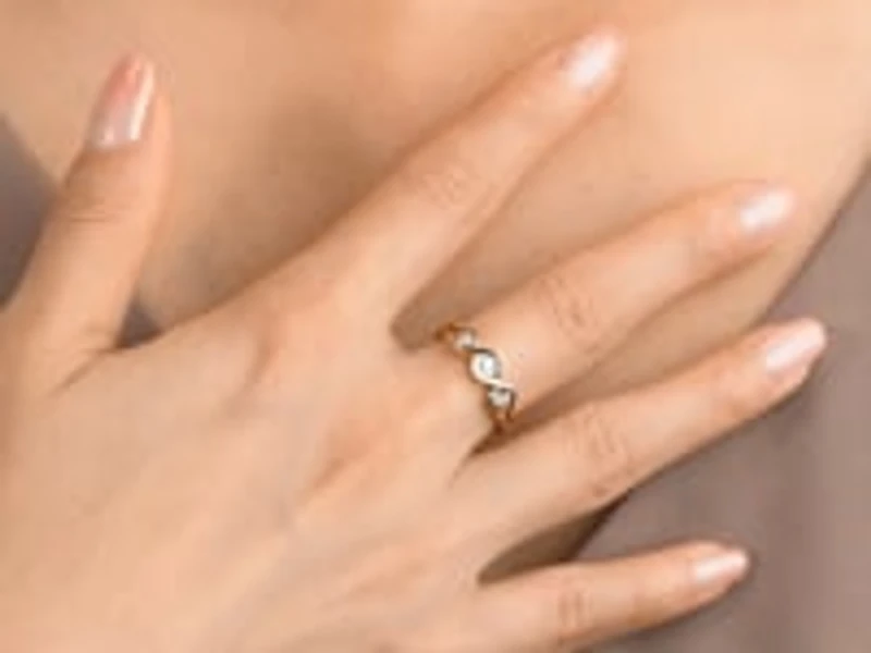 Three Stone Diamond Ring 10K Yellow and White Gold (0.13 ct tw)