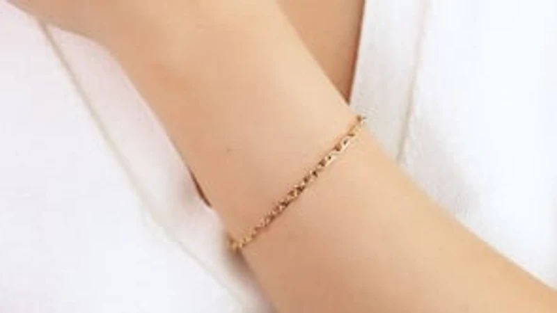 2.75mm Diamond Cut Link Bracelet in 10K Yellow and White Gold - 7.5"