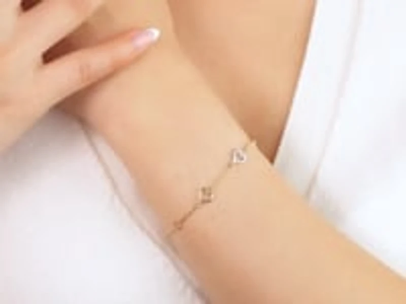 Heart Link Bracelet in 10K Yellow and White Gold